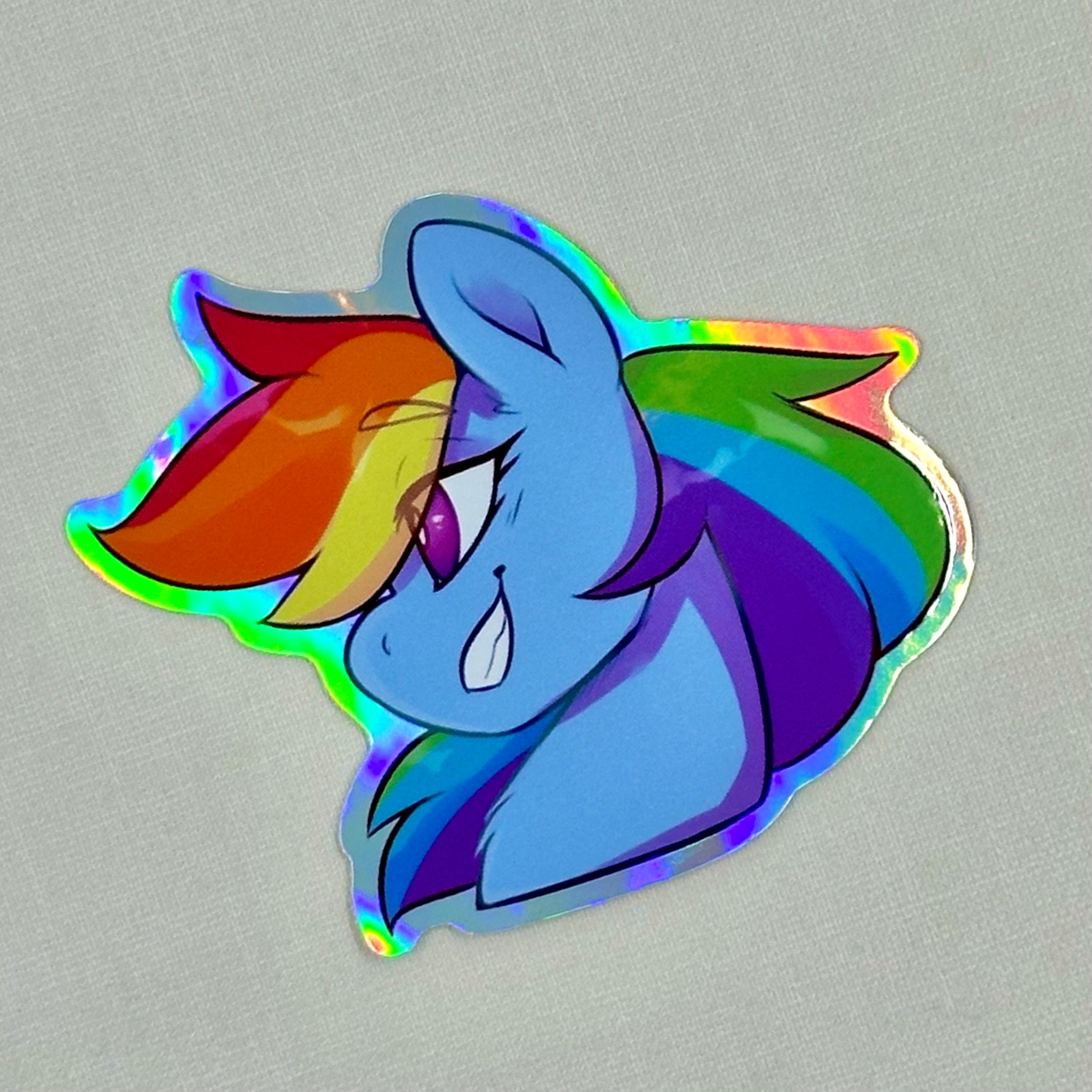Raainbowdash Sticker Rainbow Dash MLP Holographic Sticker - Etsy