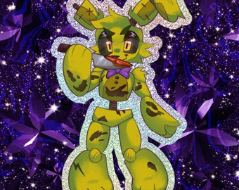 Sinister Springtrap Glitter Holographic Sticker