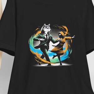 Koszulka Dapper Dog Dance | Japońska estetyczna odzież uliczna Harajuku Moda Anime Miłośnik Prezent Cyberpunk Odzież Artystyczna Osobliwość