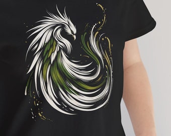 Phoenix Japanische Kunst Shirt | Mythisches T-Shirt Japanischer Illustrator Anime Lovers Shirt Harajuku Top J-mode Minimalistische Streetwear