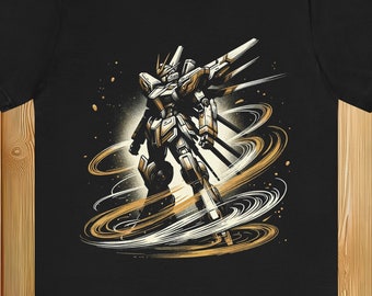 Mecha Gundam Force T-Shirt | Anime Robot Warrior Tee Cyberpunk Mecha Design Top Japanese Anime Apparel Futuristic Battle Suit Shirt