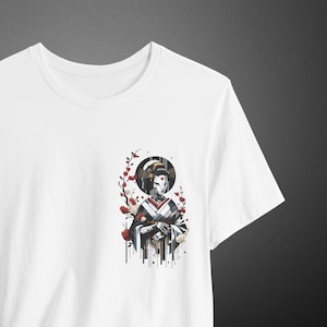 Robot Geisha T-Shirt | Futuristic Japanese Tee Sci-Fi Samurai Apparel Japanese Tech Fashion Robotic Art Shirt J-Fashion Aesthetic Cyberpunk
