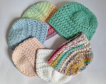 Crochet Baby Hat - Crochet Baby Beanie - Newborn Baby Hat - Baby Gift - Baby Shower Gift - Girl/Boy - Hand Crocheted