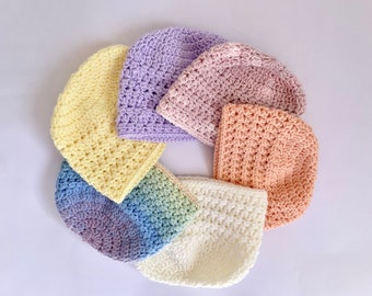 Crochet Baby Hat - Crochet Baby Beanie - Newborn Baby Hat - Baby Gift - Baby Shower Gift - Girl/Boy - Hand Crocheted