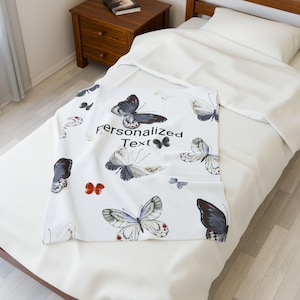 Personalisierte Schmetterling Samt Plüsch Decke Gemütlicher Überwurf für Zuhause, Geschenk für Sie, Kinderzimmer Dekor, weiche Decke, Mutter Tagesgeschenk