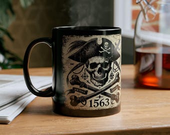 Skull & Bone Pirate Black Mug (11oz, 15oz)