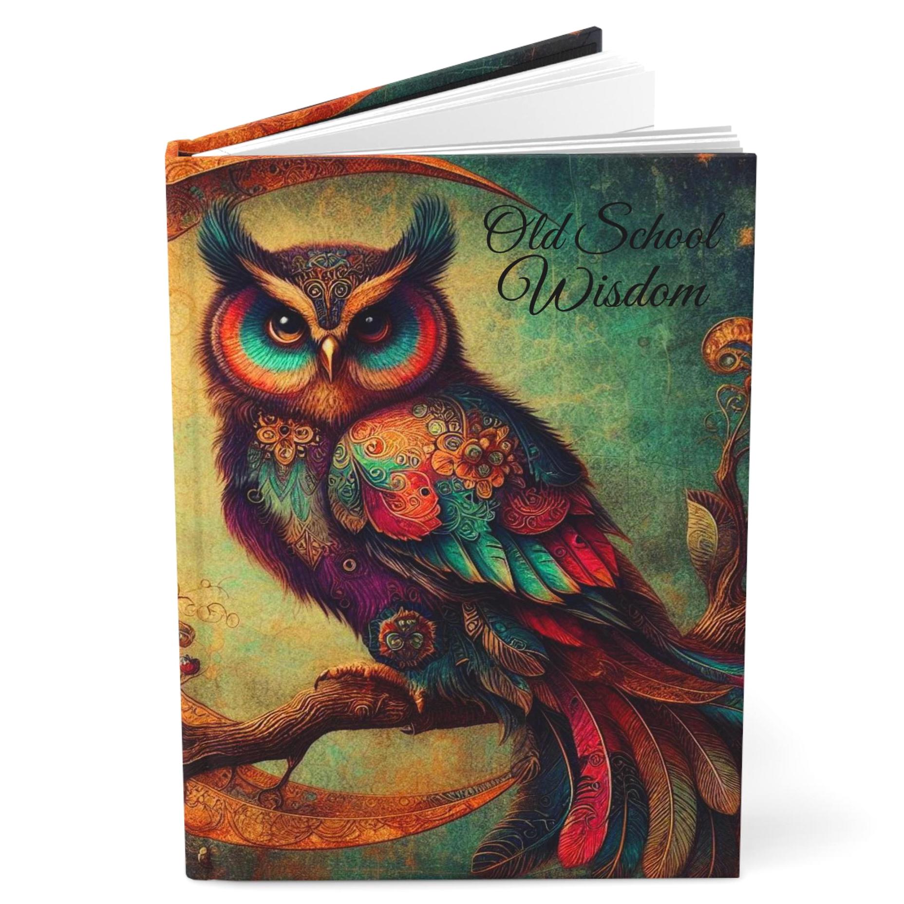 Retro Wise Owl Notebook Hardcover Journal - Quirky Gift for Writers, Artists, Poets, Ideal for Sketc