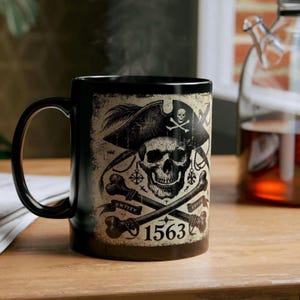 Skull & Bone Pirate Black Mug (11oz, 15oz)
