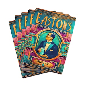 Baraja de cartas de póquer de Easton's Speakeasy, juego de cartas, suministros para la noche de juegos, regalo único
