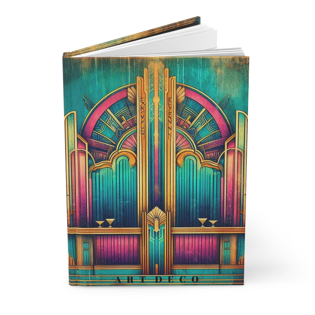 Retro Notebook Journal, Vintage Style 1920s Art Deco Design, Matte ...