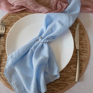Blaues Set aus gewaschener Leinenserviette, natürliche Stoffservietten zum Essen, rustikale Tischdekoration, umweltfreundliches Hochzeitsgeschenk, wiederverwendbare Tischwäsche