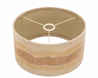 Pantalla de lámpara de arpillera pintada a mano - iluminación bohemia natural - lámpara colgante artesanal