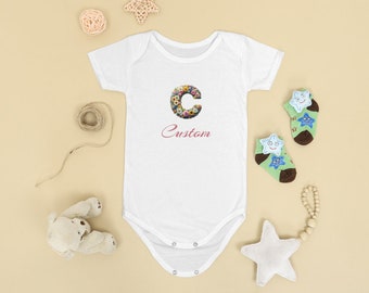 Bodysuit Bébé 'nom du bébé'  - Douceur et Élégance personnalisé (custom baby body suit)