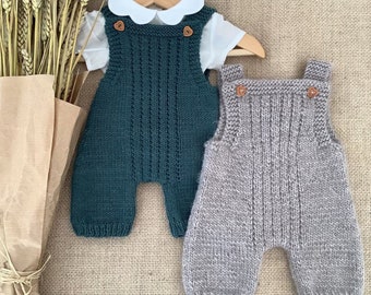 Hand-knitted “Grey” overalls