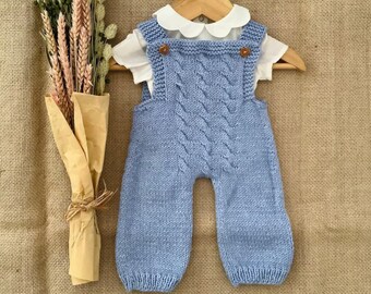 Hand-knitted “Lisbon” overalls