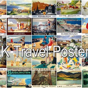 UK Travel Posters Postkarte leer auf der Rückseite, ideal für Hochzeitsgästebuch. ~ Verkauft in Packungen mit 25 ~ Gedruckt von Cherished Postkarte.