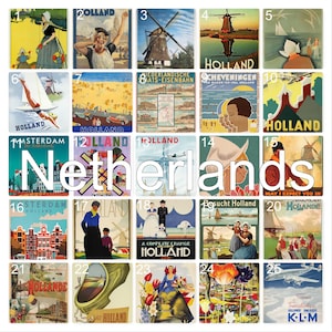 Posters des Pays-Bas Carte postale vierge au dos, idéale pour un livre d'or de mariage. ~ Vendu par lot de 25 ~ Imprimé par carte postale chérie.