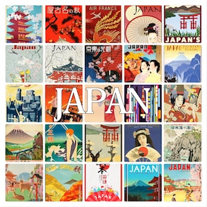 Cartolina con poster giapponese, vuota sul retro, ideale per il libro degli ospiti di nozze. ~ Venduta in confezioni da 25 ~ Stampata da Cherished Postcard.