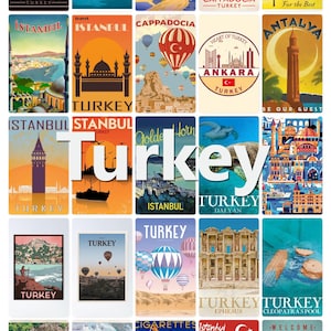 Turquie Posters Carte postale vierge au dos, idéale pour un livre d'or de mariage. ~ Vendu par lot de 25 ~ Imprimé par carte postale chérie.