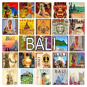 Postal con carteles de Bali en blanco en la parte posterior, ideal para libro de visitas de bodas. ~ Se vende en paquetes de 25 ~ Impreso por Cherished Postcard.