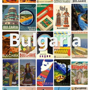 Bulgarie Posters Carte postale vierge au dos, idéale pour un livre d'or de mariage. ~ Vendu par lot de 25 ~ Imprimé par carte postale chérie.