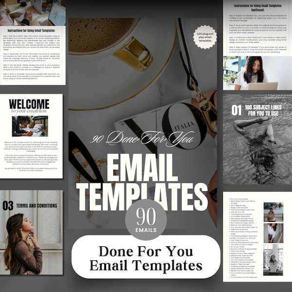 90 Done For You Email Templates with MRR| Master Resell Rights | PLR | MRR | Digital Products with Master Resell Rights