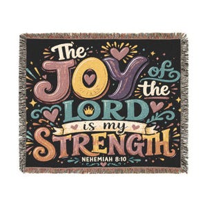 Faith Scripture Woven Blanket 60" x 50" -- Inspirational Cozy Throw