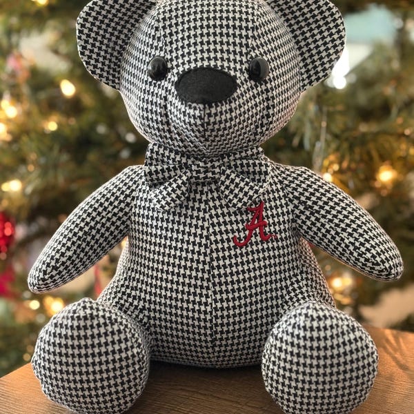 Personalized Keepsake Memory Bear: Handmade Clothing Remembrance Free shipping Free embroidery