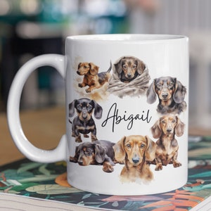 Personalised Dachshund Mug, Cute Dachshunds Mug, Sausage Dog Gift
