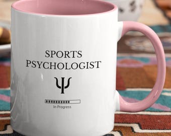 Taza personalizada de psicólogo deportivo, regalo divertido de psicólogo, taza de psicólogo deportivo en proceso, estudiante de psicología, regalo de Navidad