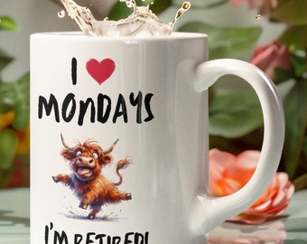 I Love Mondays Mug, Retirement Gift, Funny Co-Worker Gift