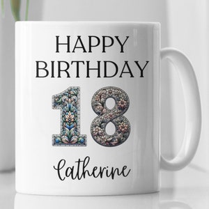 Personalised 18th Birthday Mug, Personalised Coffee Mug, Milestone Birthday
