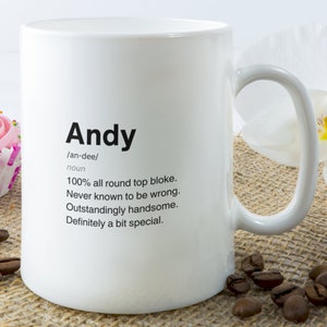 Andy Definition Ceramic Mug, Sarcastic Andy Mug, Funny Andy Gift, Personalised Andy Mug, Custom Andy Mug, Funny Gift Andy