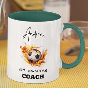 Personalised Football Coach Mug, Personalised Coffee Mug, Thank You Gift, Gift For Coach, Birthday Present