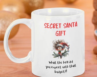 Mok geheime kerstman, grappig kerstcadeau-idee, werkmok, kantoorcadeau voor collega, kantoormok, cadeau collega
