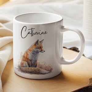 Personalised Fox Mug, Fox Gift, Foxes Lover, Fox Coffee Mug