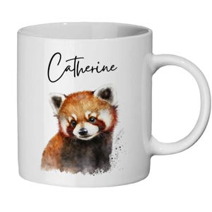 Taza personalizada de panda rojo, regalo de panda rojo, taza personalizada, regalo de panda rojo, regalos de cumpleaños, taza con nombre, regalo de Navidad imagen 7