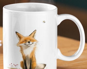 Bee Foxy Mug, Fox Mug, Fox Gift, Bee Mug, Design Coffee Mugs, Birthday Mug, Cute Foxes