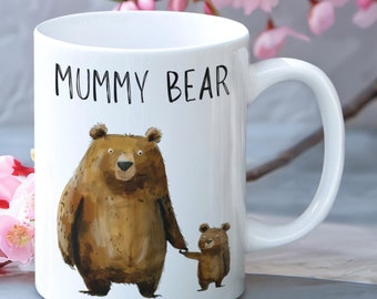 Mummy Bear Ceramic Mug, Bear Gift, Cute Bear Mug, Gift For Mummy