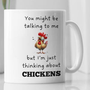 Thinking About Chickens Mug, Chickens Gift, Chicken Mug, Funny Chicken Gifts, Chickens Lover Gift, Chickens Gift Idea, Chickens Coffee Cup