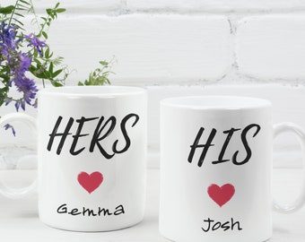 Set di tazze MR & MRS · Superficie in silicone SOFT TOUCH · Tazze da caffè con incisione su entrambi i lati · Regalo di matrimonio · Regalo di fidanzamento · San