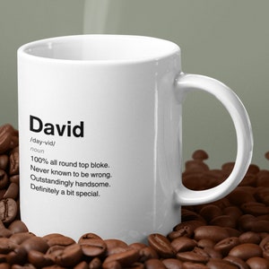 David Definition Ceramic Mug, Sarcastic David Mug, Funny David Gift, Personalised David Mug, Custom David Mug, Funny Gift For David