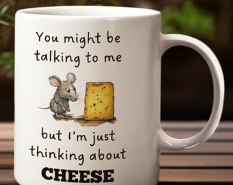 Thinking About Cheese Mug, Cheese Gift, Cheese Mug, Funny Cheese Gifts, Cheese Lover Gift, Cheese Gift Idea, Cheese Coffee Cup, Funny Mugs