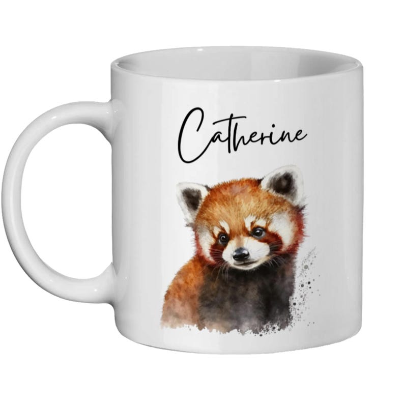 Taza personalizada de panda rojo, regalo de panda rojo, taza personalizada, regalo de panda rojo, regalos de cumpleaños, taza con nombre, regalo de Navidad imagen 8