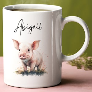 Personalised Pig Mug, Pig Mug, Mug For Pig Lovers, Farm Animal Mug, Mother's Day Gifts, Pig Gifts, Name Mug, Birthday Gifts, Pig Theme