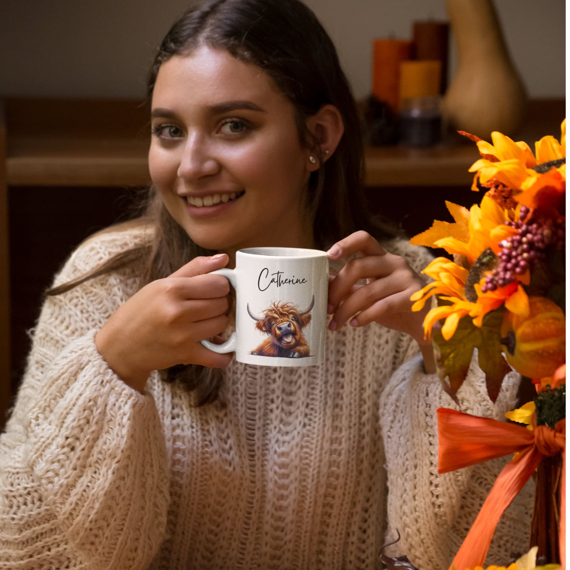 Personalised Funny Cow Mug, Highland Cow, Mug For Cow Lovers, Farm Animal Mug, Mothers Day Gifts, Funny Cow Gifts, Name Mug, Birthday Gifts