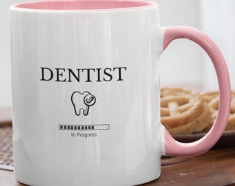 Taza de dentista personalizada, regalo divertido para el futuro dentista, taza para dentista en proceso, regalos para dentistas, regalo para estudiantes de odontología, regalo de Navidad