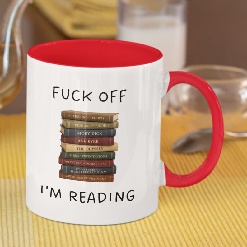 F*ck Off I'm Reading Mug, Book Gift, Mug For Book Lover, Profanity Gift, Bookworm Gift, Book Addict Gift, Book Lover Present image 3