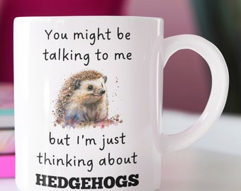 Tänker på igelkottar mugg, igelkottpresent, igelkottmugg, roliga igelkottpresenter, igelkottälskarepresent, igelkottpresentidé
