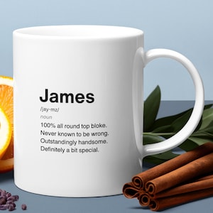 James Definition Ceramic Mug, Sarcastic James Mug, Funny James Gift, Personalised James Mug, Custom James Mug, Funny Gift For James